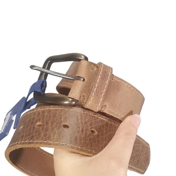 DENIZEN LEVI'S Mens Belt XL 40-44‎ Leather Brown Adjustable Cowboy Rodeo Ruged - Picture 1 of 10